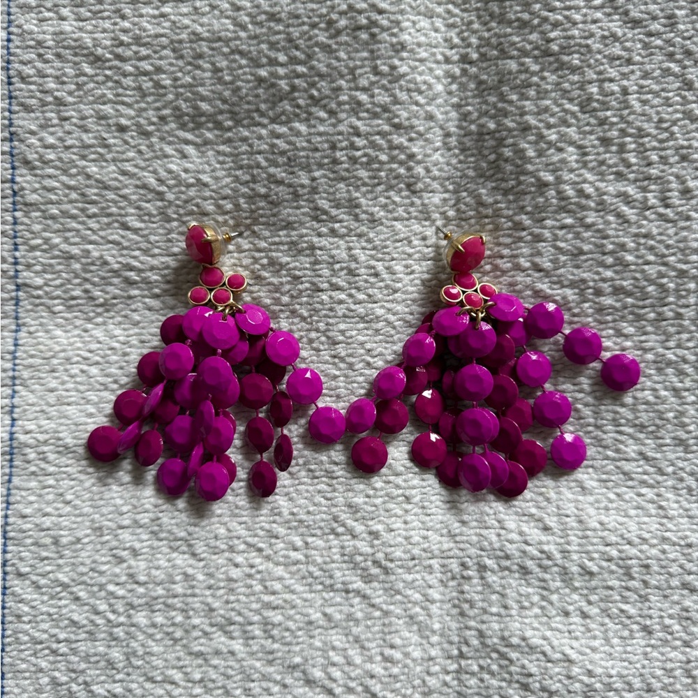 NWOT Vibrant Pink Chandelier Earrings